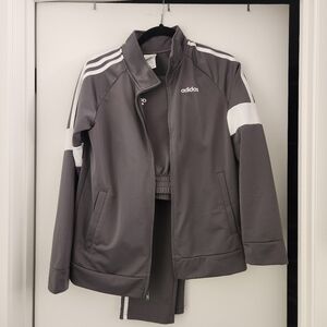 Adidas Grey and White Track Suit